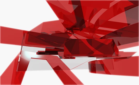 Red abstract pattern on a white background