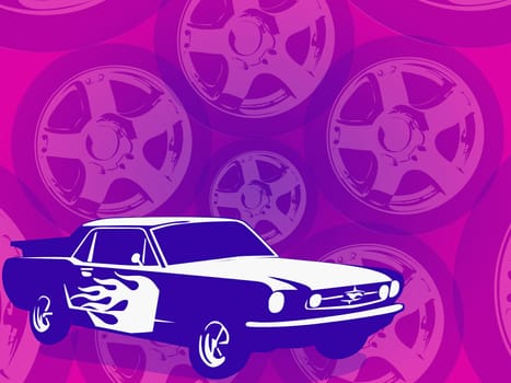 Close-up of a car against tires