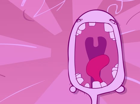 Close-up of a child screaming with mouth wide open