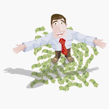 Businessman smiling with his arms outstretched