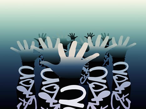 Group of human hands