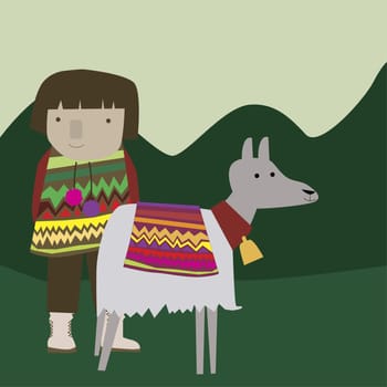 Girl standing with a donkey