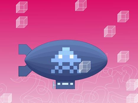 Blimp carrying cubes