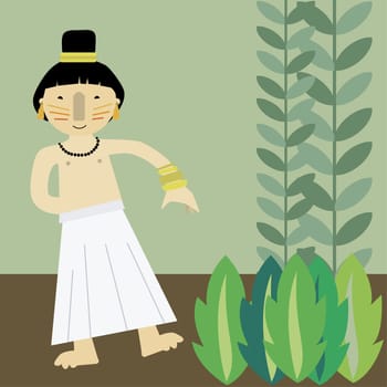 Girl standing near plants