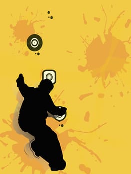 Person skateboarding near obstacles