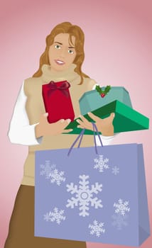Woman holding shopping bags
