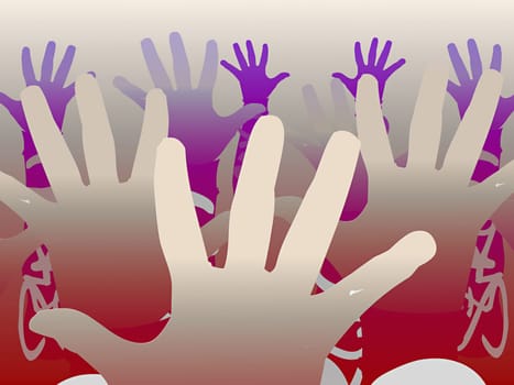 Group of human hands