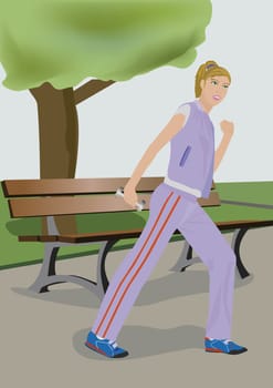 Woman exercising with a dumbbell