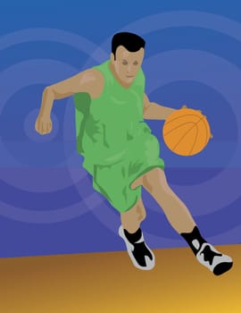 Man playing basketball