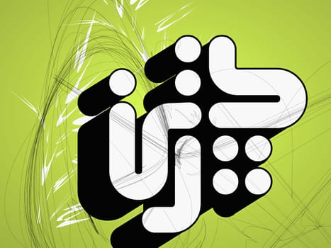 Symbol on a green background
