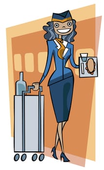 Waitress smiling