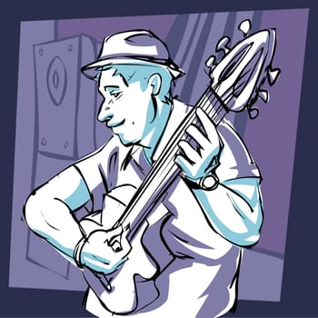 Man playing a guitar