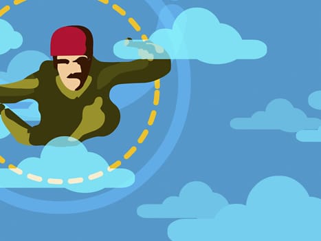 Skydiver in mid-air