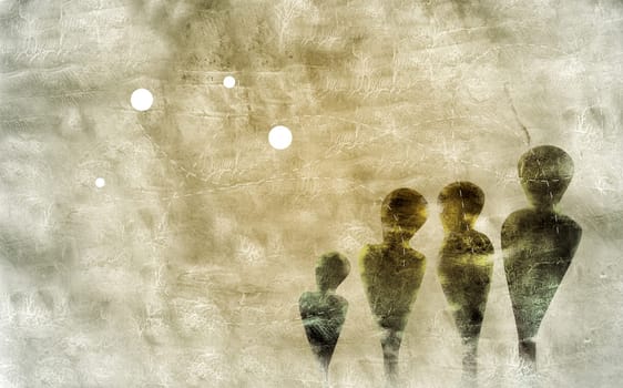 Close-up of four people