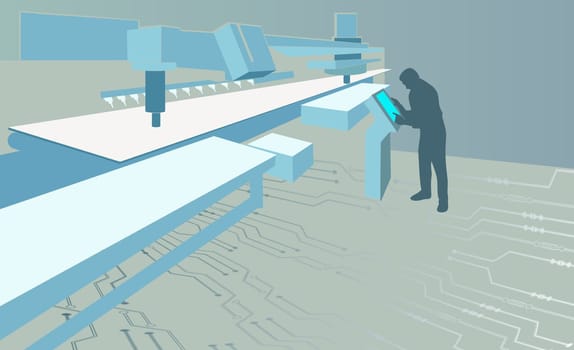 Man working in a research facility
