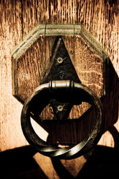 Close_up of a door knocker
