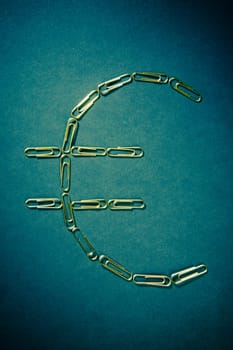 Close_up of a Euro currency sign