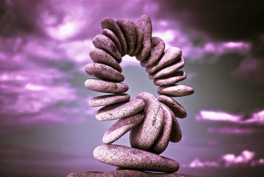 Stones arranged in a circle shape