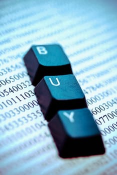 Close_up of computer keys on a financial document