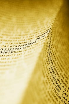 Close_up of numbers on a sheet of paper