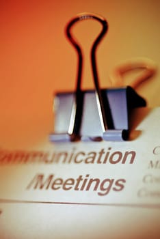 Close_up of a document with a paper clip