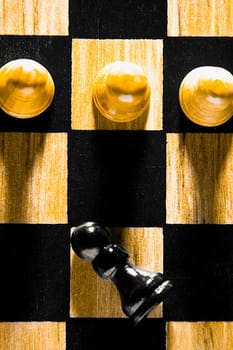 Close_up of chess pieces on a chessboard