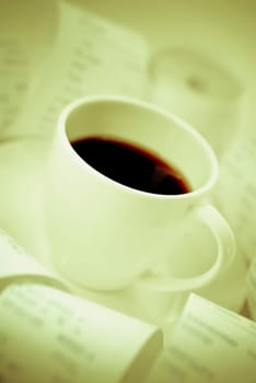 Close_up of a tea cup with a saucer