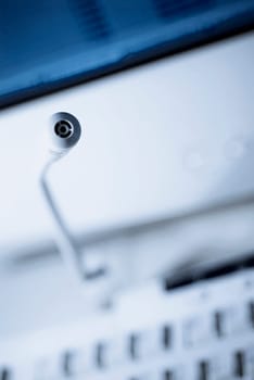 Close_up of a video conference camera