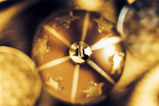 High angle view of Christmas ornaments