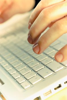 Person using a laptop