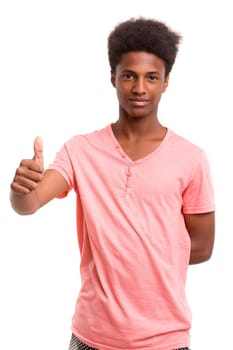 A casual young black boy posing isolated