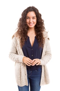 Studio shot of a beautiful young casual woman