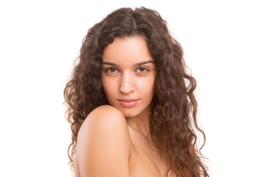 Skincare concept - A young woman with a beautiful skin