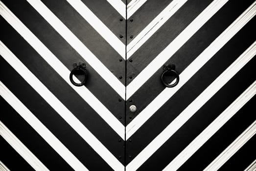 Details of a door with knockers