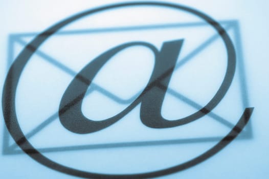 Close_up of an E_Mail symbol on a computer monitor