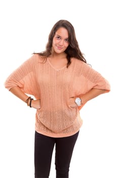Studio shot of a beautiful young casual woman