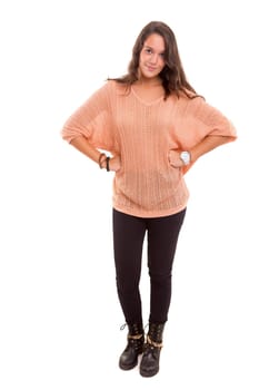 Studio shot of a beautiful young casual woman