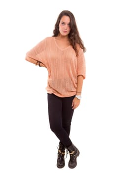 Studio shot of a beautiful young casual woman