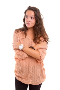 Studio shot of a beautiful young casual woman