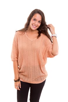 Studio shot of a beautiful young casual woman