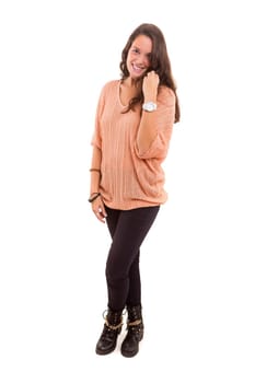 Studio shot of a beautiful young casual woman