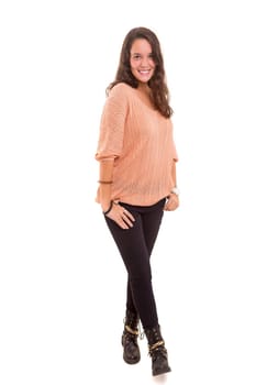 Studio shot of a beautiful young casual woman
