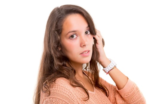 Studio shot of a beautiful young casual woman