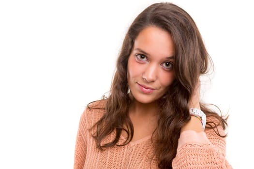 Studio shot of a beautiful young casual woman