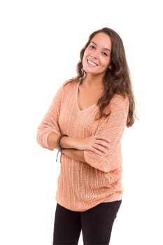 Studio shot of a beautiful young casual woman