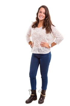 Studio shot of a beautiful young casual woman