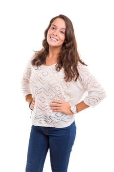 Studio shot of a beautiful young casual woman