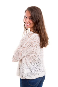 Studio shot of a beautiful young casual woman