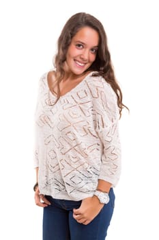 Studio shot of a beautiful young casual woman