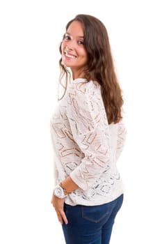 Studio shot of a beautiful young casual woman